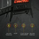 Black Electric Fireplace Stove with LED Flame Effect 1000W/2000W