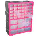 39-Drawer Rose Red Plastic Storage Cabinet, 38x16x47.5 cm