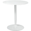 White Round Dining Table with Steel Base - Modern Small Dining Room Table