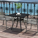 Black 4-Seater Steel Garden Table with Parasol Hole