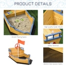 Wooden Pirate Ship Sand Pit - Blue Outdoor Kids Sandboat Playset