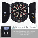 Electronic Dartboard Set with Cabinet - 26 Games, 185 Variations, 6 Darts - Multi-Game Ready