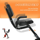 Red Foldable 2-in-1 Exercise Bike with 8-Level Magnetic Resistance
