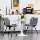 Grey PU Leather Racing-Style Dining Chairs Set of 2