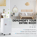 Portable Quiet Dehumidifier - 12L/Day Electric Air De-Humidifier (White)
