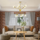 Gold 10-Light Modern Ceiling Chandelier for Bedroom and Living Room