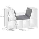 White Cushioned Reading Seat Bookcase Shelf