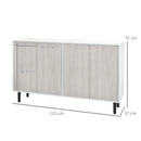 White Kitchen Storage Cabinet with Adjustable Shelves and 4 Doors