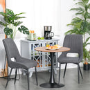 Adjustable Steel Frame Bar Table - Wood-Effect, Height 67-93cm, Black