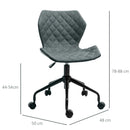 Grey Fabric Swivel Task Chair with Adjustable Height and Wheels