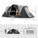 6-Person Multicolor Dome Camping Tent UV Protection Water Resistant