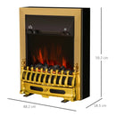 Black Electric Fireplace Heater with LED Flame Effect - 2000W