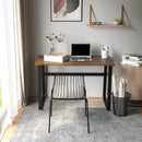 Rustic Brown Industrial Computer Desk, Small Home Office Workstation