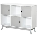 Grey 6-Cube Storage Cabinet with Doors for Dining & Living Room