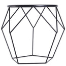 Black Round Steel Frame Coffee Table - Nordic Minimalist Style