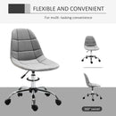 Grey Velvet Ergonomic Office Chair with Wheels