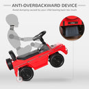 Red Push Handle Sliding Car with Horn and Under Seat Storage