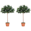 3ft Artificial Olive Tree Indoor Plant Greenery in Orange Pot Set of 2