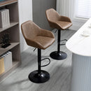 Dark Brown Swivel Bar Stools Set of 2, Adjustable with Footrest and Backrest