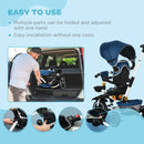 Blue Kids Tricycle with Rotatable Seat & Adjustable Push Handle