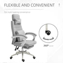 Grey Ergonomic High Back Office Chair with Reclining Backrest and Footrest
