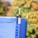 Portable Blue Camping Windbreak with Steel Poles, 620cm x 150cm