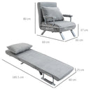 Grey Suedette Adjustable Back Sofa Chair