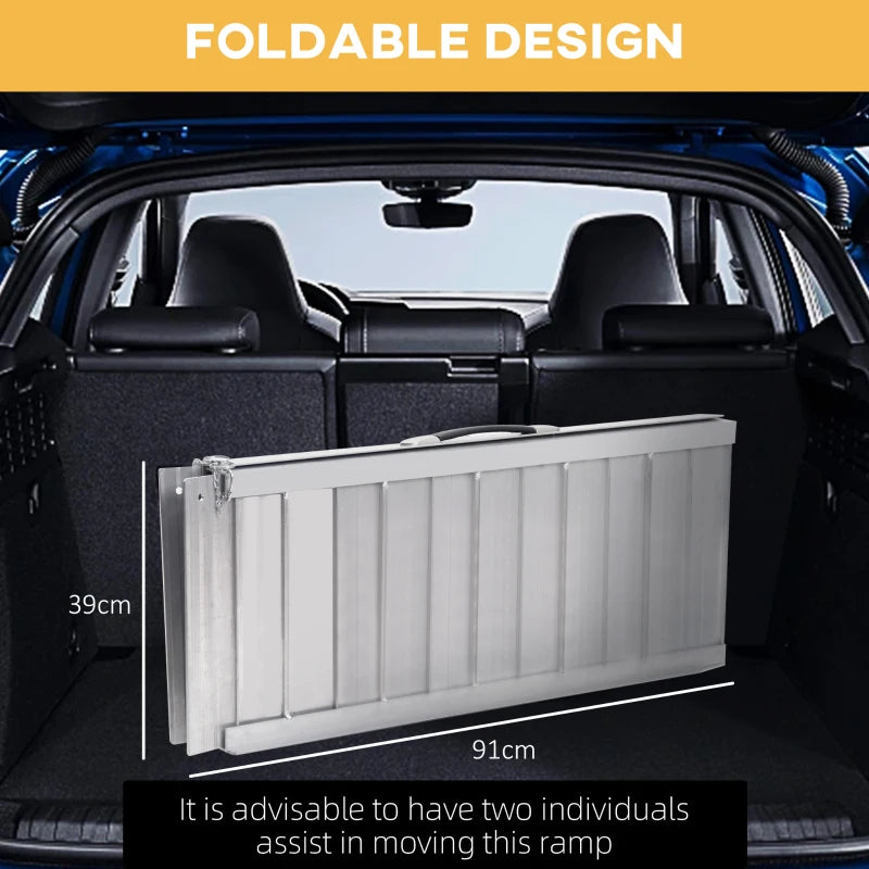 3ft Portable Aluminum Wheelchair Ramp - Silver