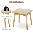 Modern Brown Dressing Table Set with Mirror & Stool