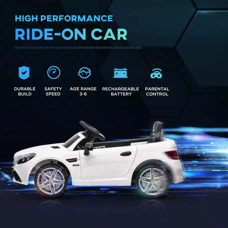 White Licensed 12V Kids Electric Ride On Car with Remote Control