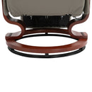 Grey Manual Recliner Armchair with Faux Leather Upholstery
