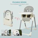 Grey Foldable PU Highchair for Babies