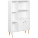 White Wooden Bookcase Storage Cabinet with Doors