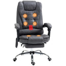 Dark Grey Heated Massage Office Chair with Footrest