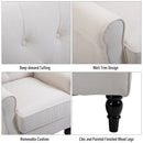 Retro Cream White Wingback Accent Chair for Living Room and Bedroom