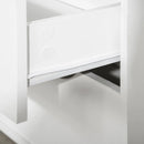Modern White 5-Drawer Chest with Tapered Legs and Groove Handles