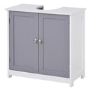 60x60cm Under-Sink Storage Cabinet with Adjustable Shelf - White/Grey