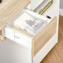 Oak Compact Computer Desk with Keyboard Tray - Study Office Writing Table