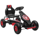 Red Kids Pedal Go Kart with Adjustable Seat and Inflatable Tyres