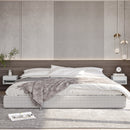 White Wall Mounted Bedside Table with Drawer and Shelf, 37 x 32 x 21cm