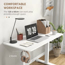 White Electric Standing Desk, Adjustable Height, 120x60cm