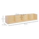 Wall Mount Media Storage Rack - Natural Wood Colour