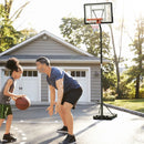 Adjustable Black Freestanding Basketball Hoop with Backboard and Wheels