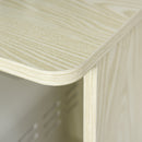 Oak Tone Kitchen Microwave Cart with Cabinet and Locking Wheels