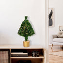 2FT Pre-Lit Fiber Optic Christmas Tree with Multi-Color LED Lights, Green