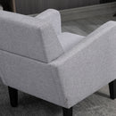 Light Grey Modern Accent Chair with Rubber Wood Legs