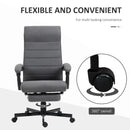 Grey Fabric Swivel Office Chair with Adjustable Height and Wheels