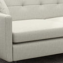 Beige Fabric 2 Seater Sofa with Storage Pockets and Steel Legs