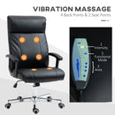 Black High-Back Massage Office Chair with Tilt & Remote Control