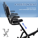 Black Foldable Recumbent Exercise Bike with 8-Level Magnetic Resistance